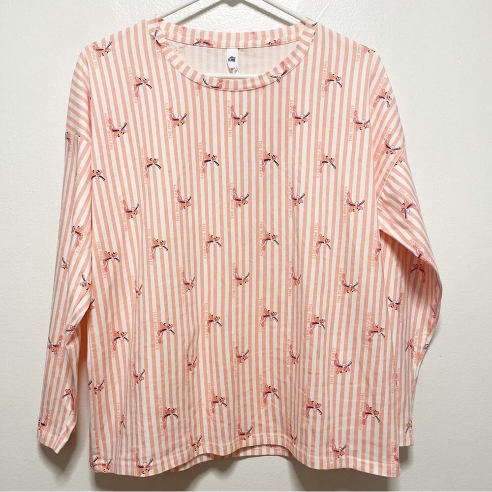 New! Pink Panther Long Sleeved Crew Neck Shirt